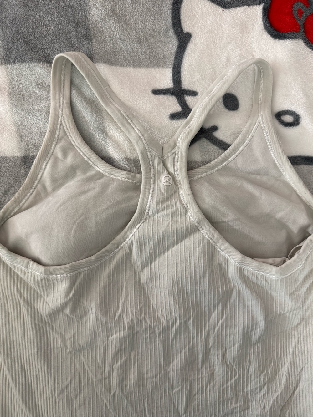 lululemon athletica White Ribbed Racerback Tank - Picture 3 of 5